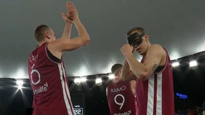 Attēls rakstam: VIDEO: Mieža tālmetiens atnes Latvijas 3x3 basketbolistiem pirmo uzvaru Pasaules kausā